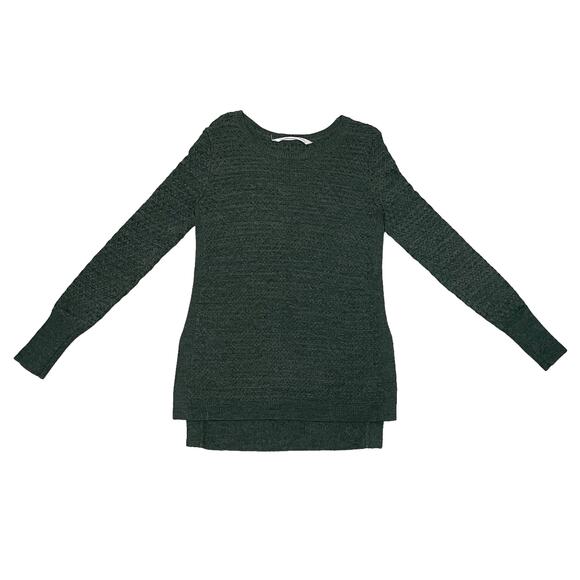 Athleta Tunic Sweater Merino Wool Blend Thermal Honeycomb Knit Moss Green Small - Picture 2 of 11